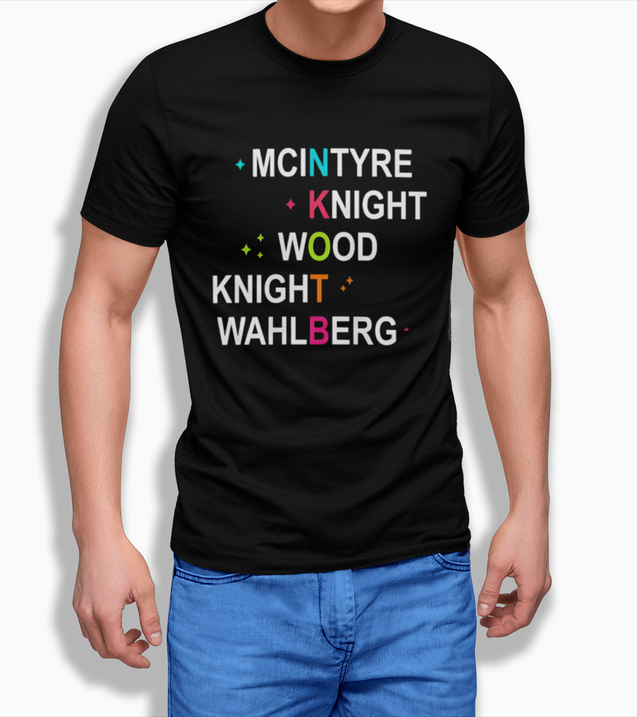 NKOTB McIntyre Knight Wood Wahlberg Colorful T-Shirt
