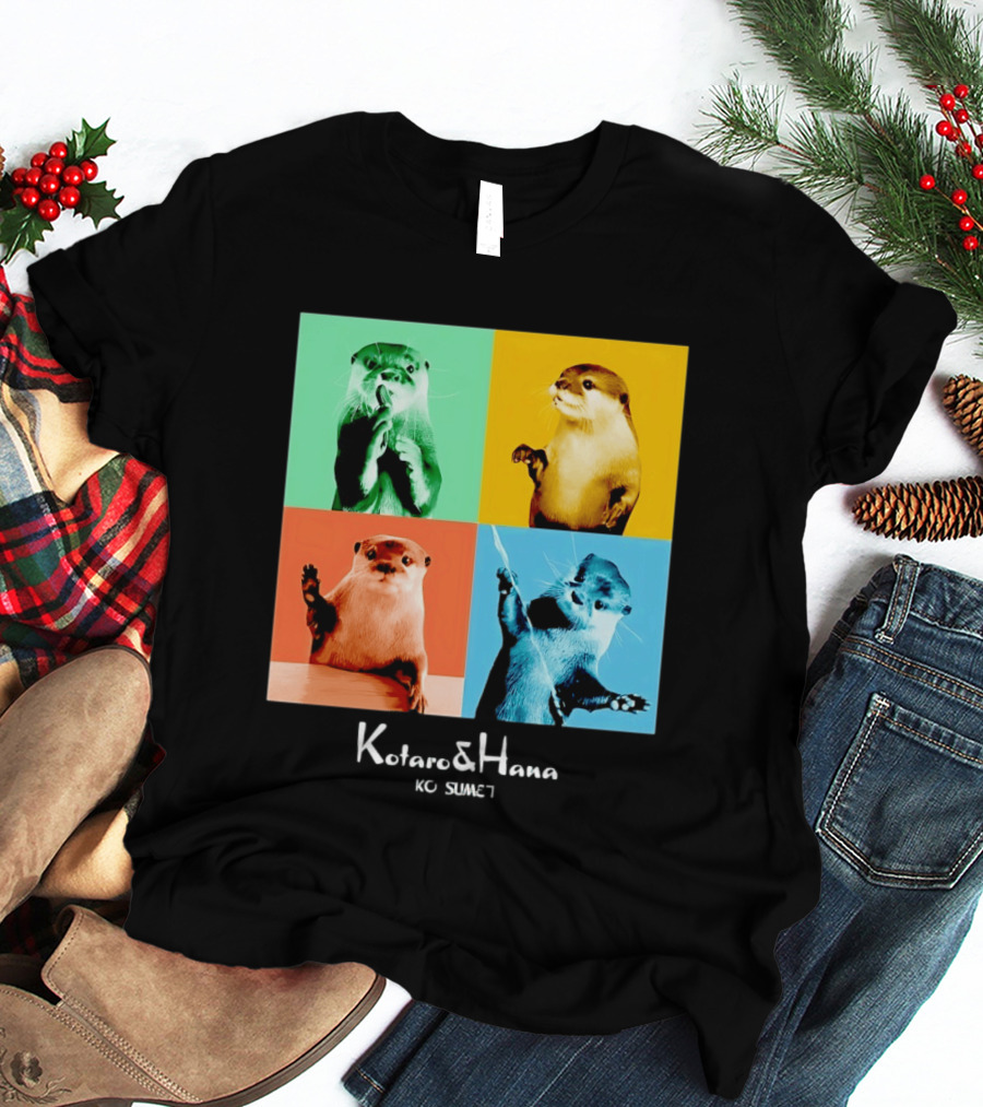 Kotaro And Hana Otters Pop Art Kotsumet T-Shirt
