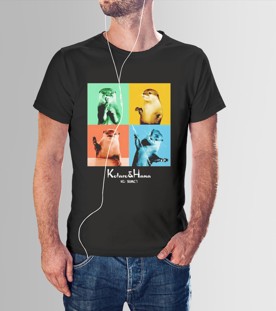 Kotaro And Hana Otters Pop Art Kotsumet T-Shirt