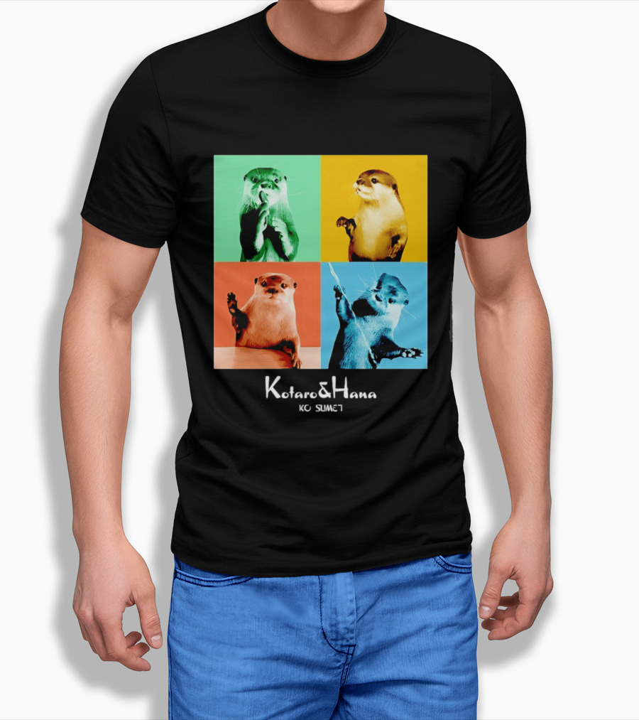 Kotaro And Hana Otters Pop Art Kotsumet T-Shirt