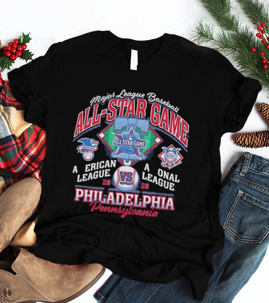 Major League Baseball 2026 All Star Game Philadelphia Pennsylvania American Vs National League T-Shirt