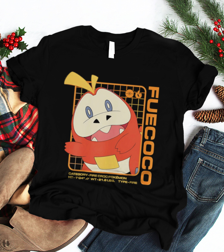 Fuecoco Fire Croc Pokémon Character Art Kanto Region T-Shirt