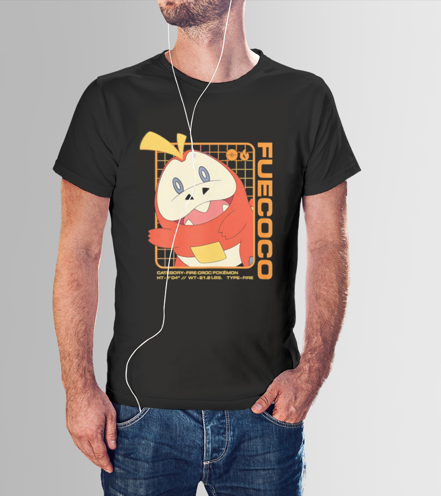 Fuecoco Fire Croc Pokémon Character Art Kanto Region T-Shirt