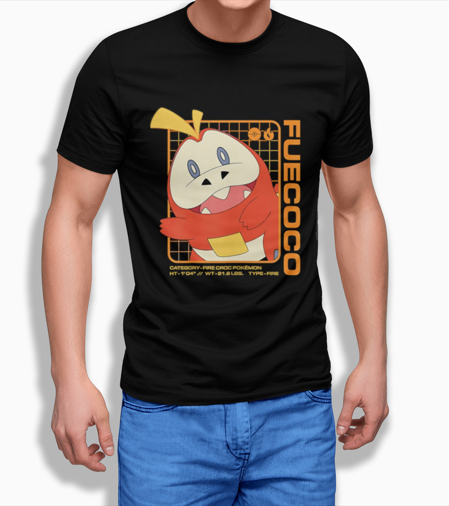 Fuecoco Fire Croc Pokémon Character Art Kanto Region T-Shirt