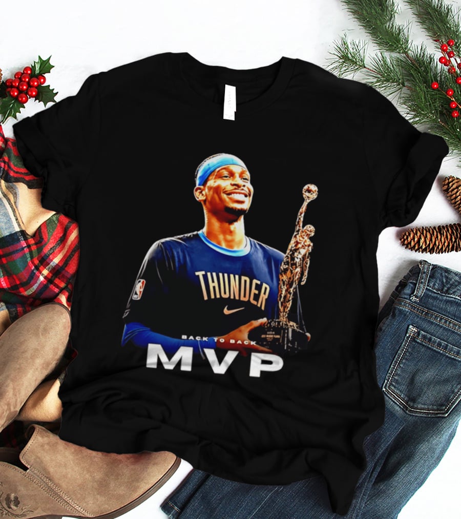 2026 MVP Back 2 Back Shai Gilgeous Alexander OKC Thunder T-Shirt