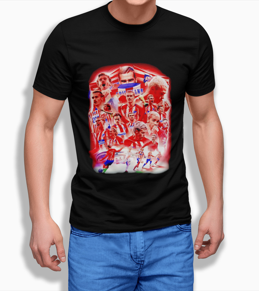 Atlético De Madrid Antoine Griezmann Fan Collage 2026 T-Shirt