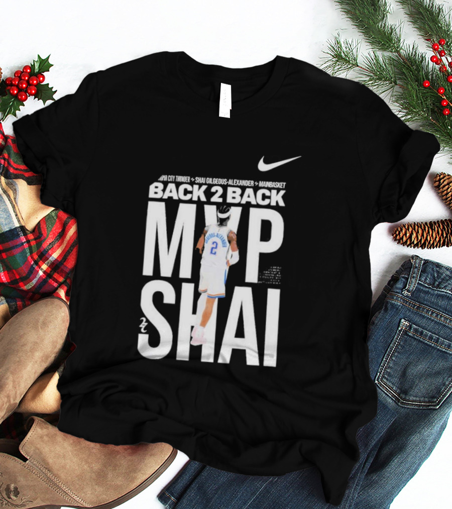 SGA Shai Gilgeous Alexander Back 2 Back MVP OKC Thunder Nike T-Shirt