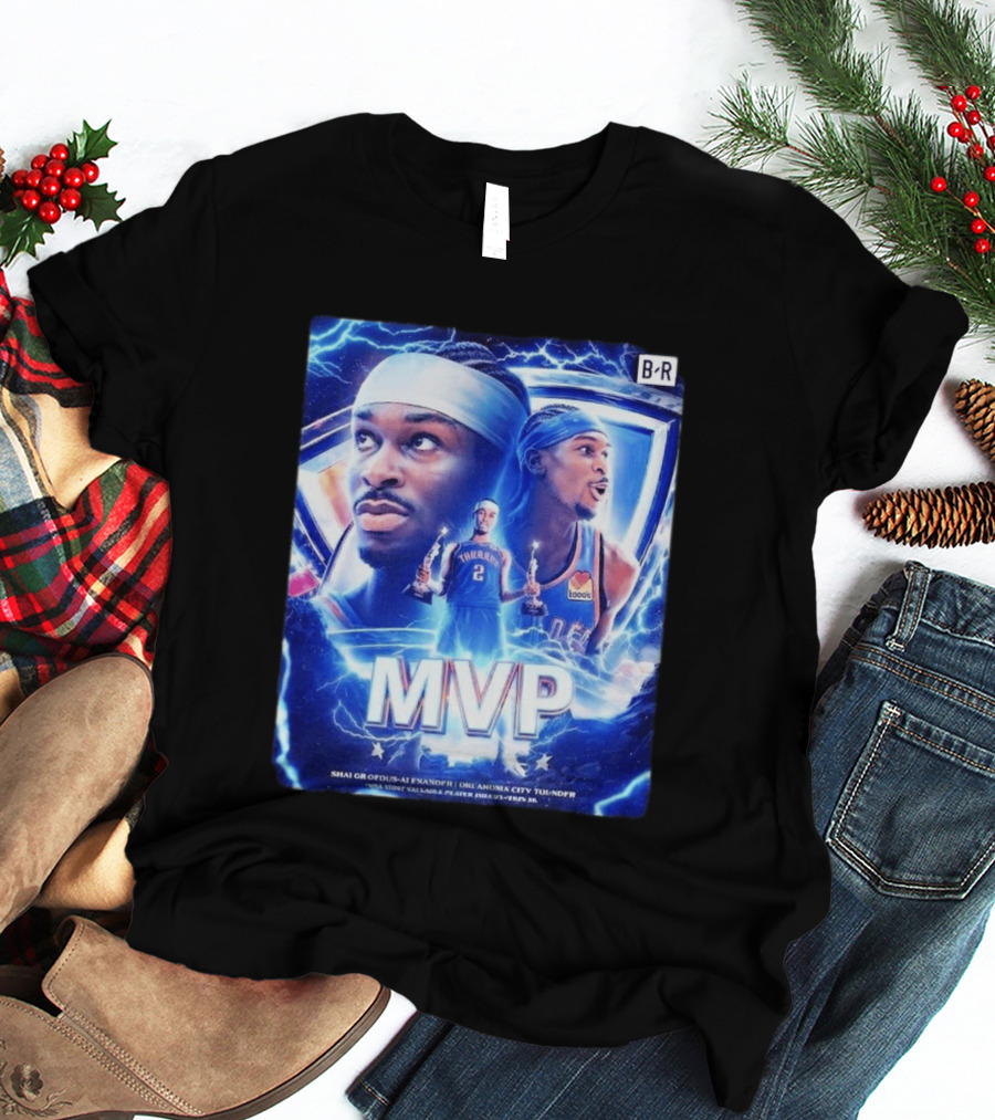 Shai Gilgeous Alexander MVP Thunder 2024 Electrifying Tribute B/R Edition T-Shirt