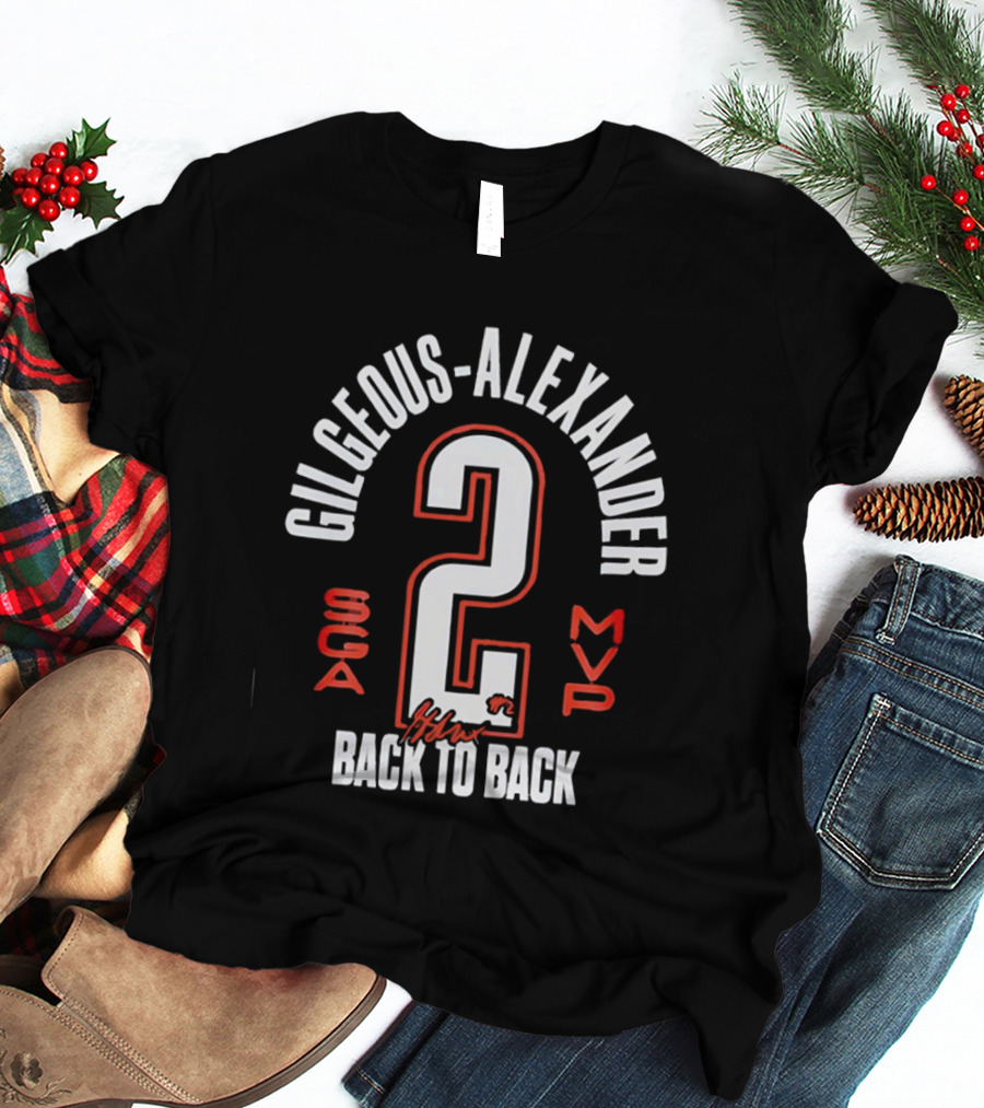 Gilgeous Alexander 2 MVP Back To Back SGA T-Shirt