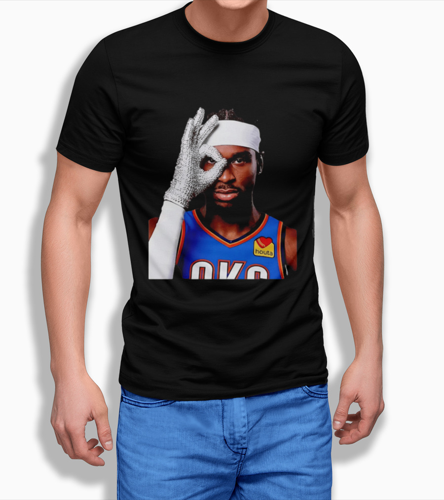 Shai Gilgeous Alexander OKC Thunders Houta Jersey Iceman Glove Gesture T-Shirt