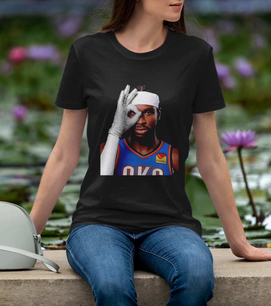 Shai Gilgeous Alexander OKC Thunders Houta Jersey Iceman Glove Gesture T-Shirt