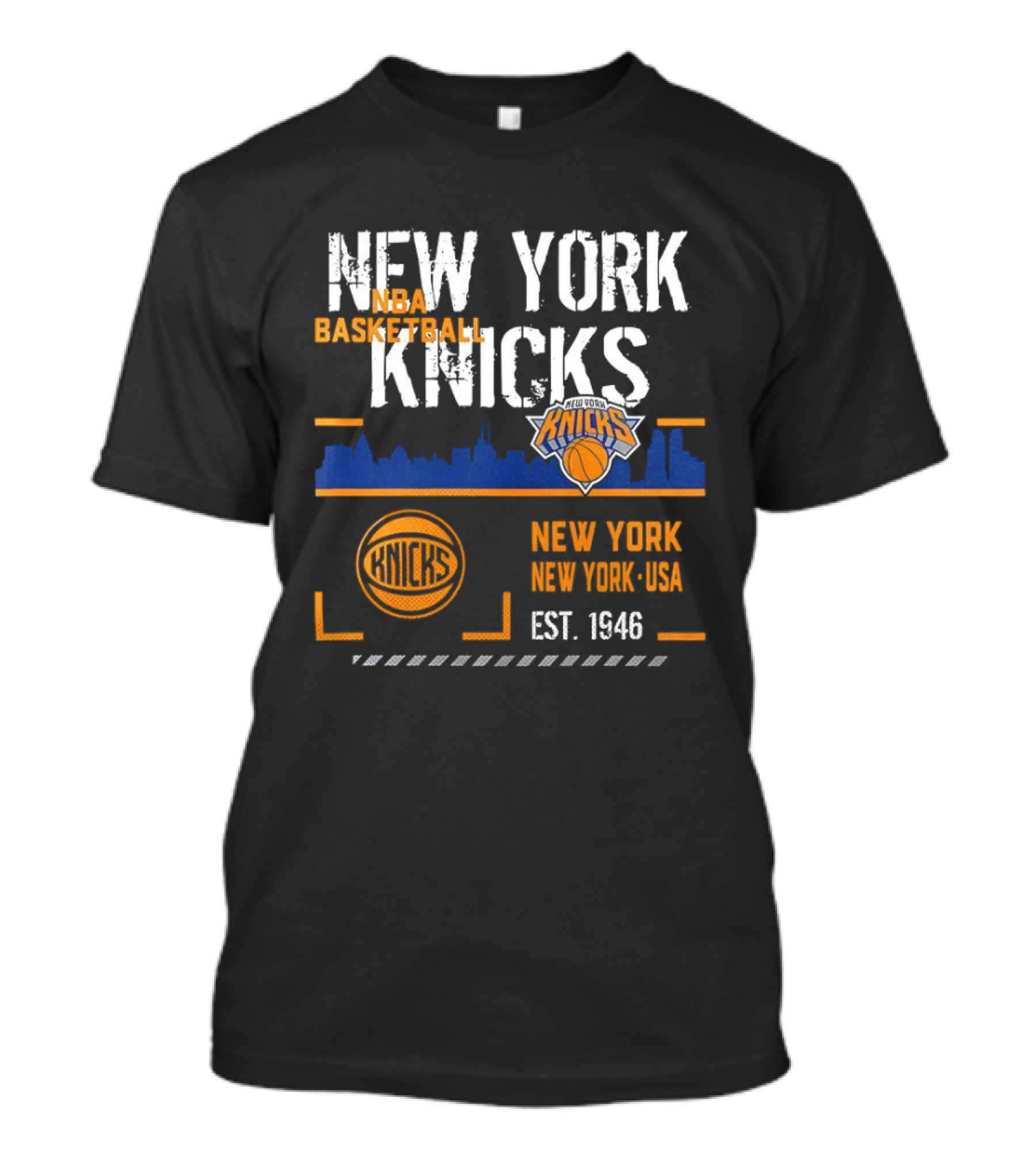 New York Knicks NBA Basketball Skyline Est 1946 T-Shirt