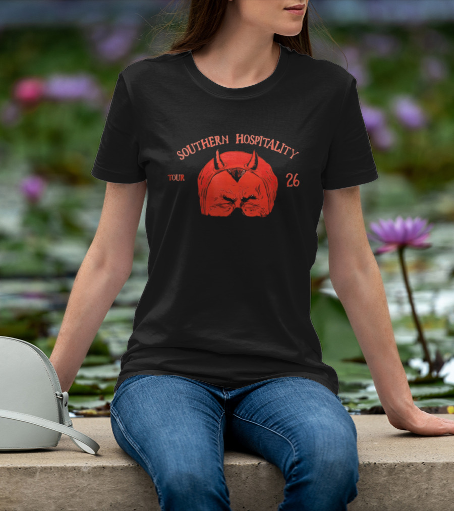 Southern Hospitality Tour 26 Devil Mask Red Horns T-Shirt