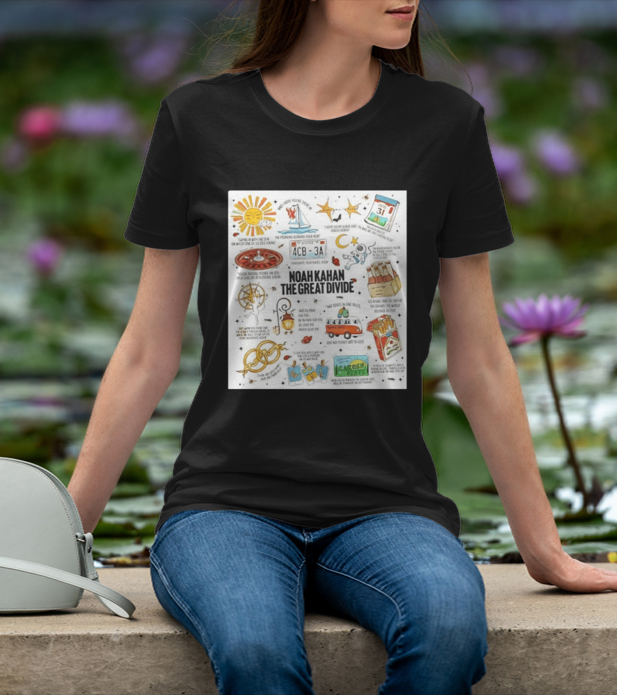 Noah Kahan The Great Divide Album Art Lyric Doodle August 31 Highlights T-Shirt