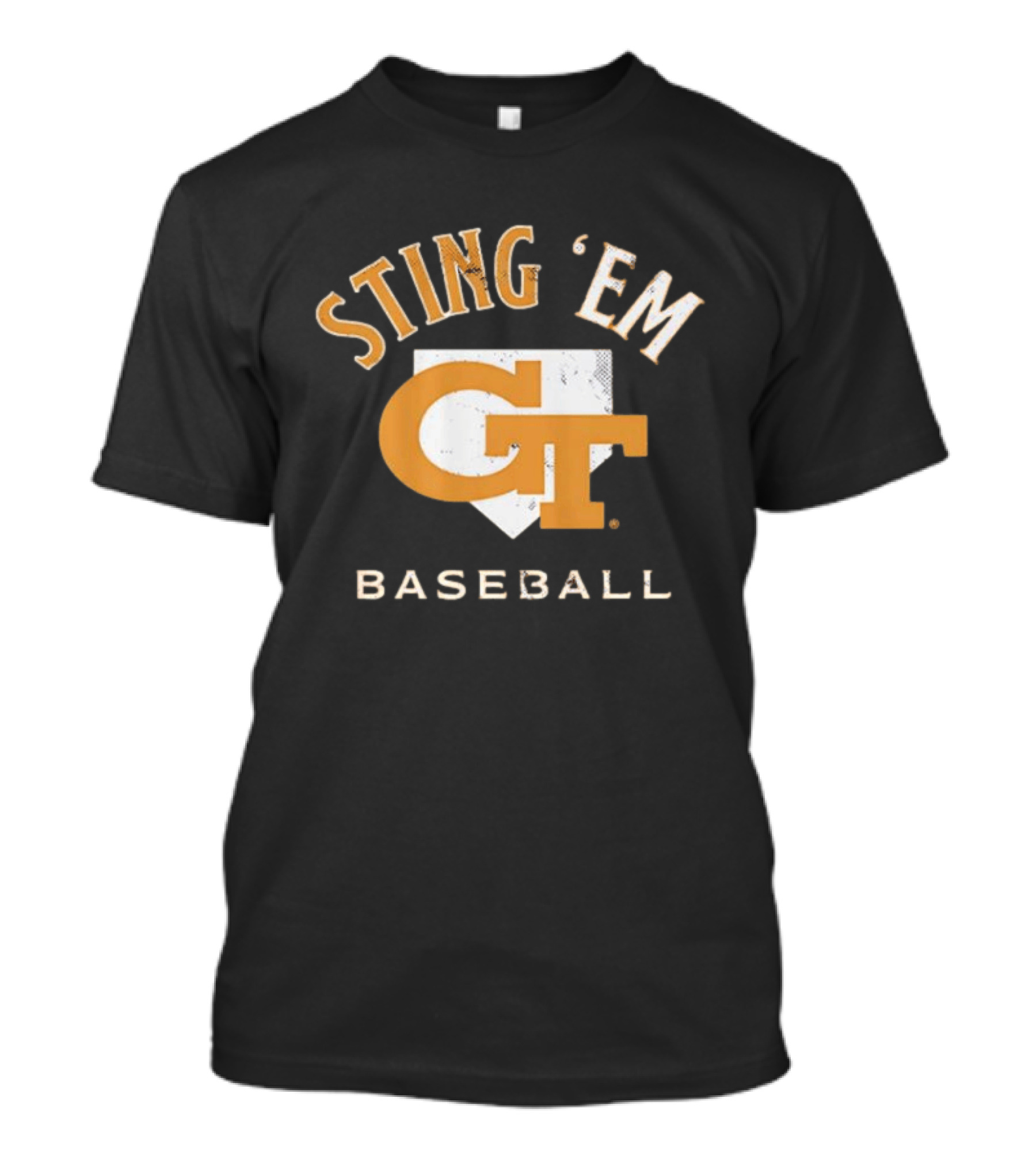 Georgia Tech Yellow Jackets Sting 'Em GT Baseball Home Plate T-Shirt