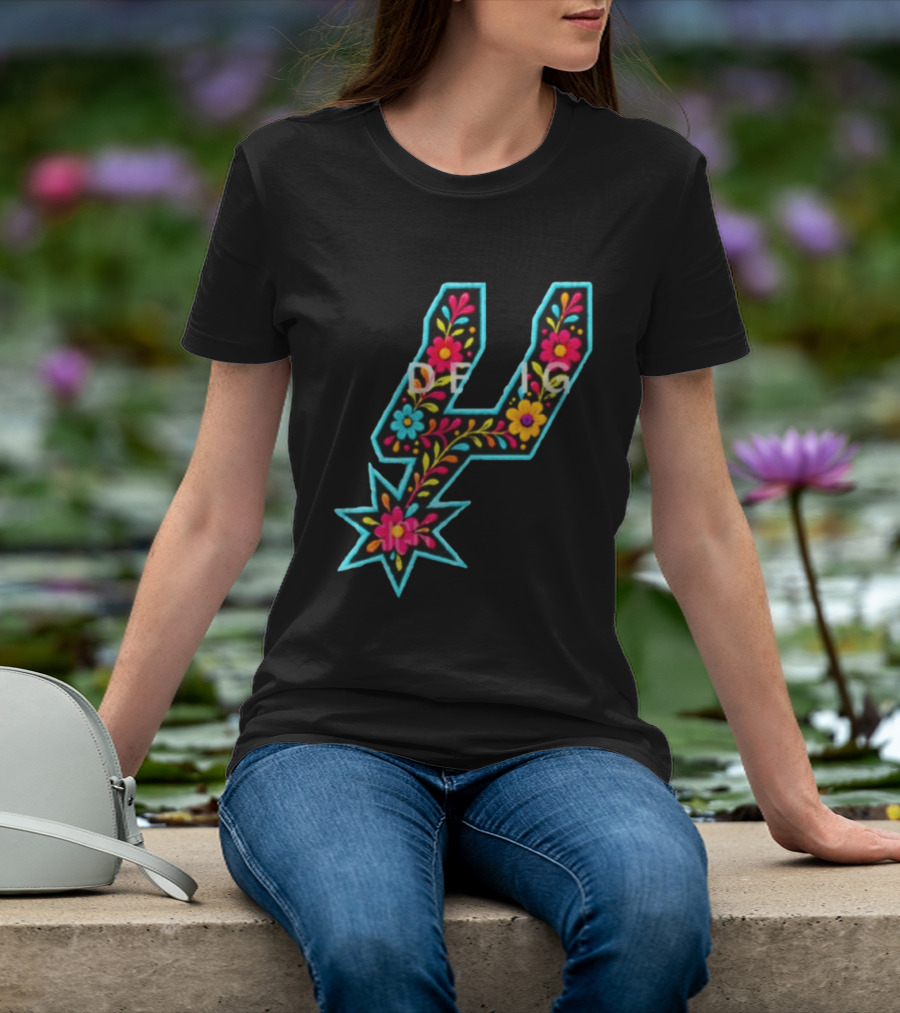 Original Spurs Floral San Antonio Spurs Basketball Nba 2026 Floral Pattern Spurs Logo 2026 T-Shirt