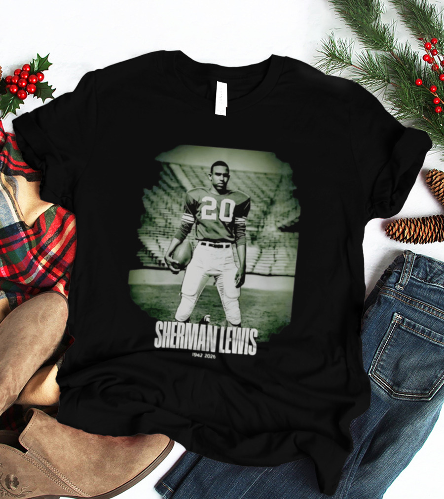 Sherman Lewis 1942 2026 Legendary Number 20 Football T-Shirt