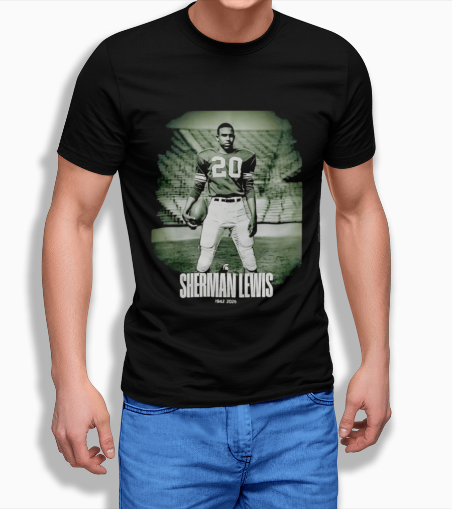 Sherman Lewis 1942 2026 Legendary Number 20 Football T-Shirt