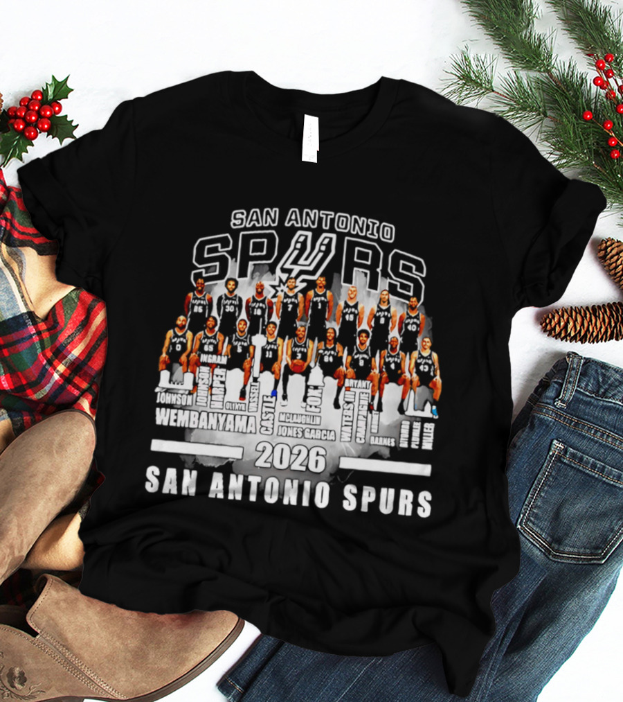 San Antonio Spurs Players 2026 Names Lineup T-Shirt