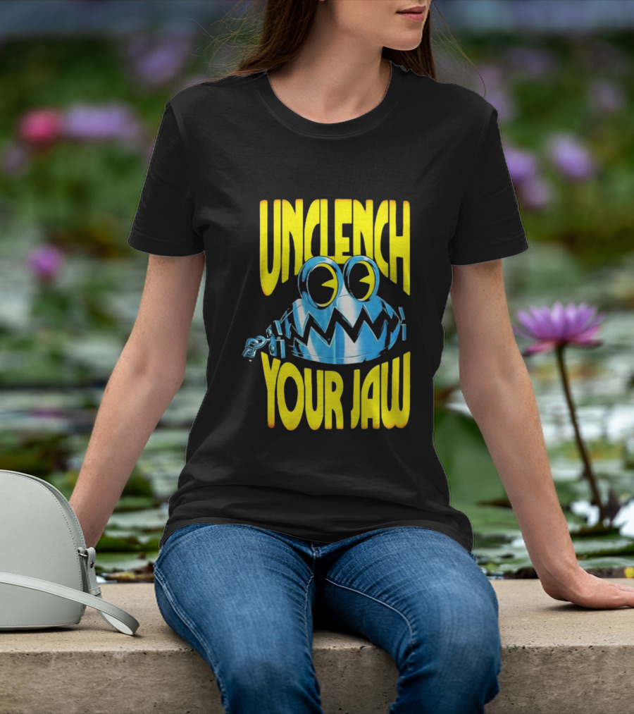 Unclench Your Jaw Blue Metal Trap Cartoon T-Shirt
