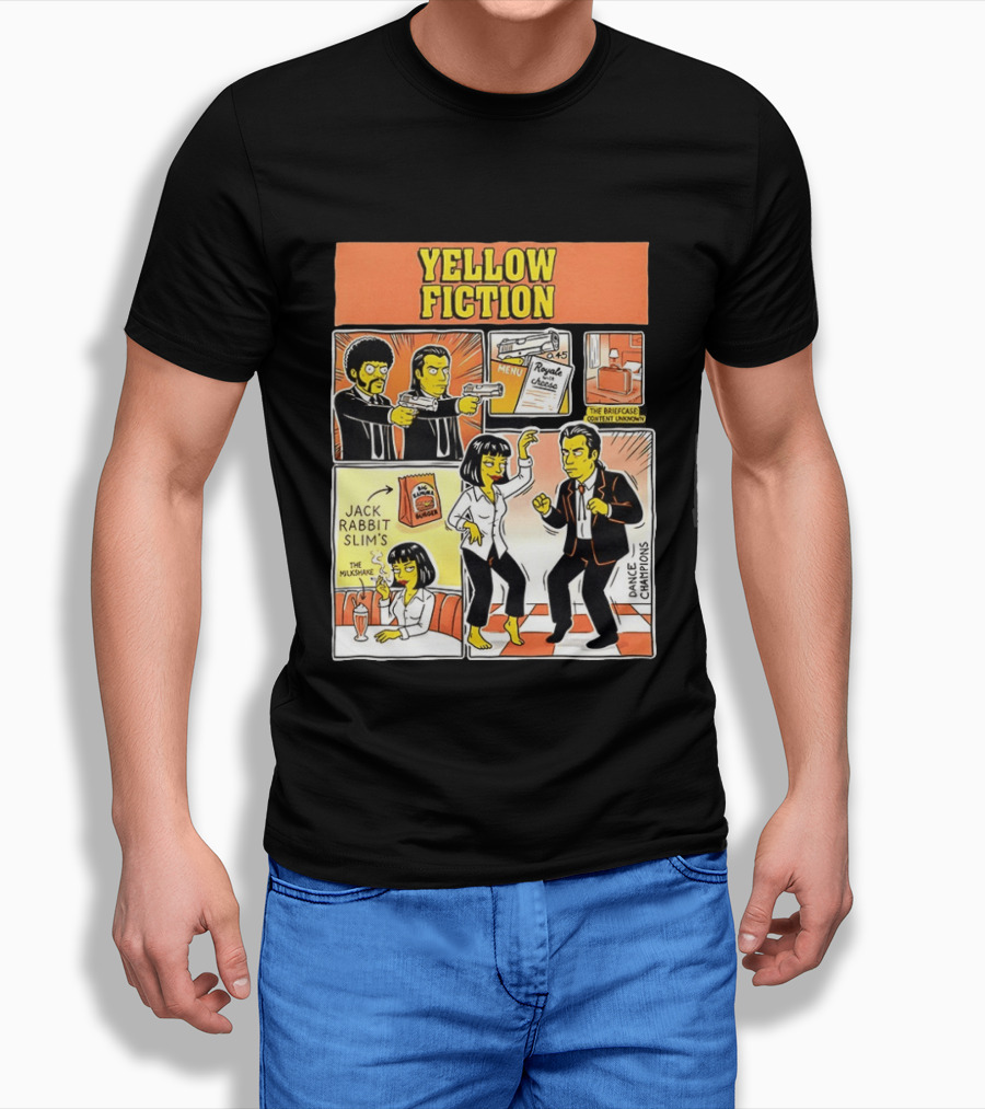 Yellow Fiction Royale Cheese Dance Champions Jack Rabbit Slim's T-Shirt