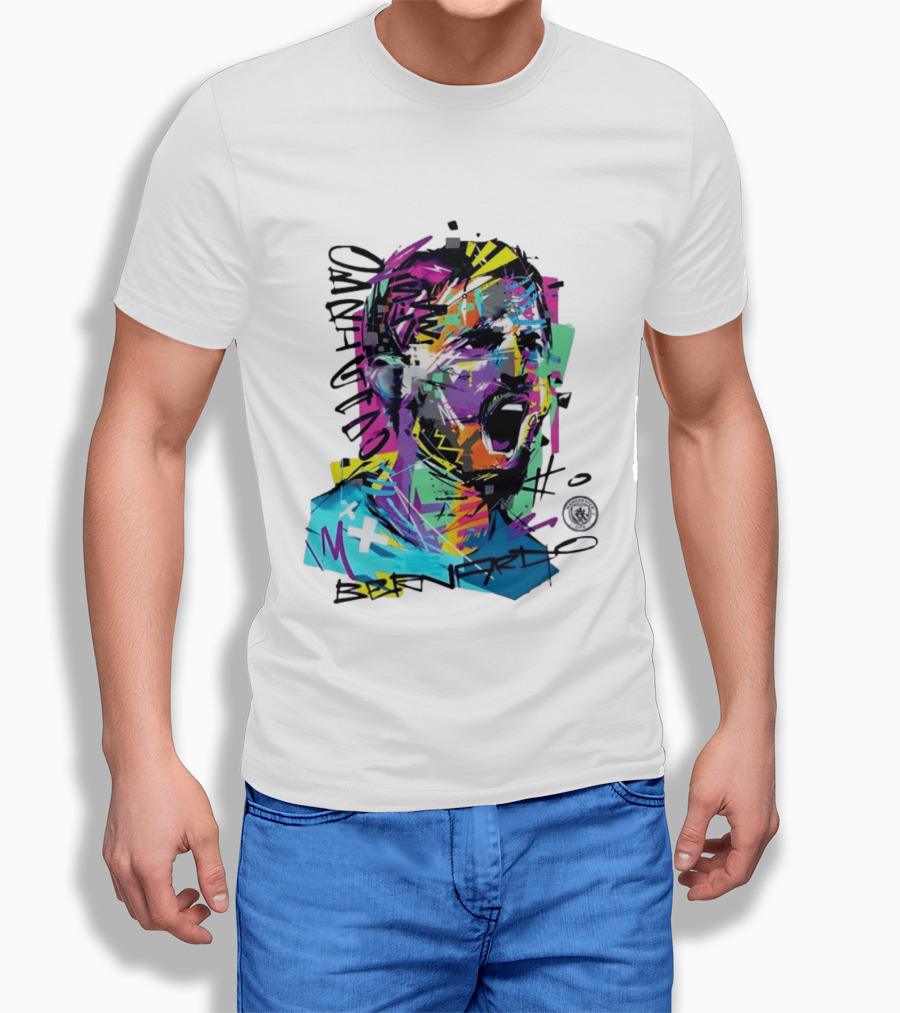 Bernardo Silva Manchester City FC 2026 Dynamic Paint Explosion T-Shirt