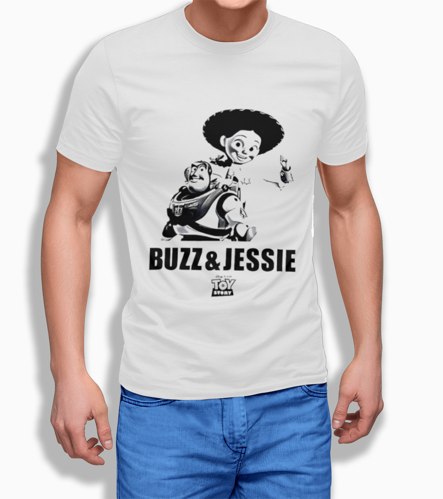 Buzz Lightyear Jessie Toy Story Disney Cartoon Characters T-Shirt