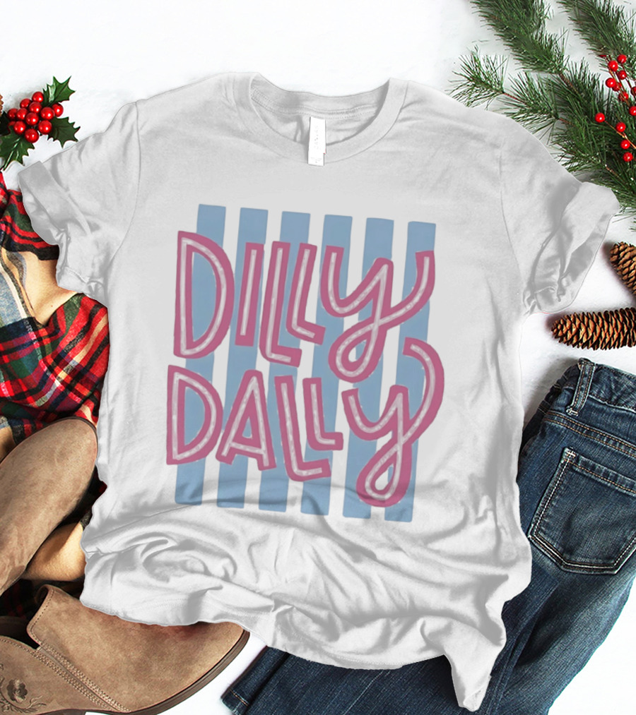 Dilly Dally Babier Pink And Blue Striped Playful T-Shirt