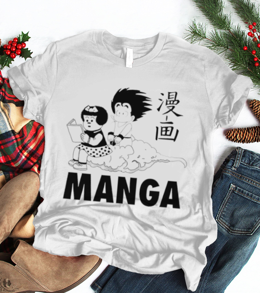 Manga Characters Riding Nimbus Cloud Goku T-Shirt