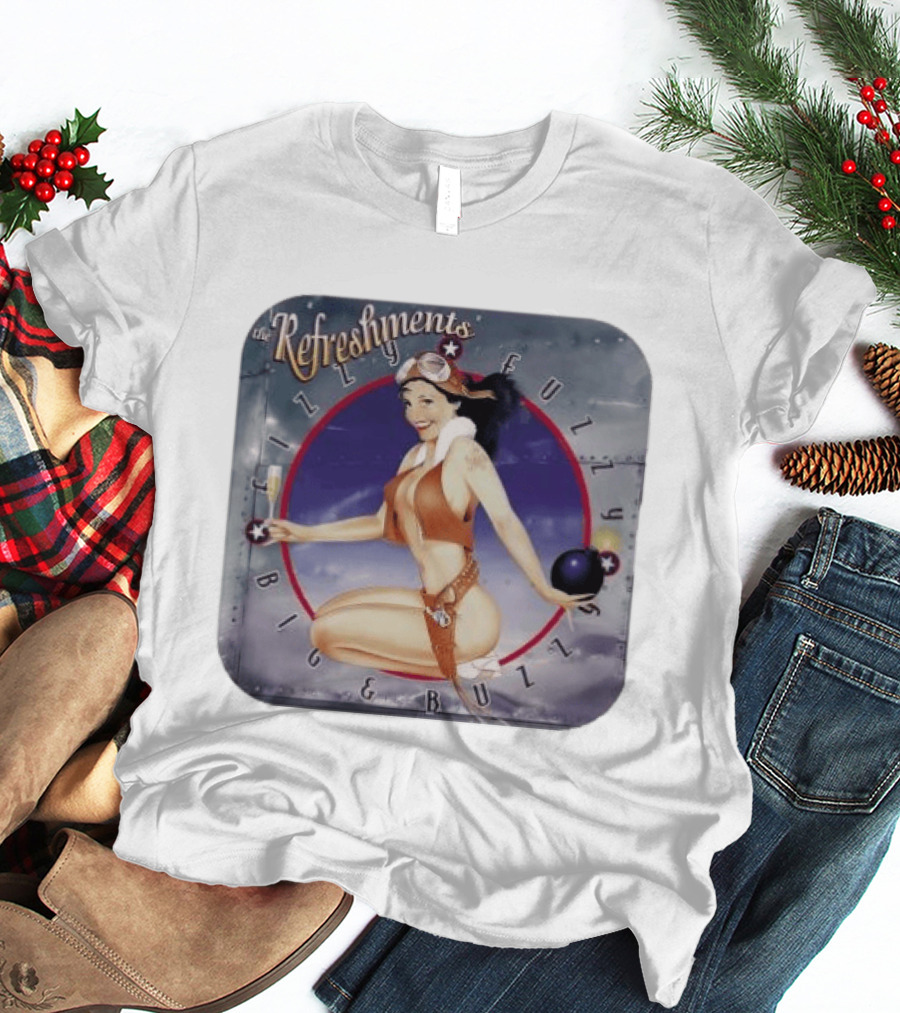 The Refreshments Fizzy Fuzzy Big & Buzzy 1996 Album Cover Vintage Pin Up T-Shirt