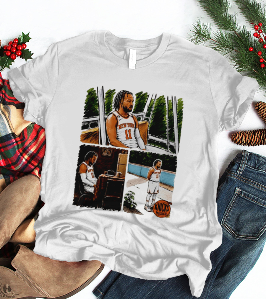 Jalen Brunson New York Knicks NBA Mexico Waiting For The Next Victim Meme T-Shirt