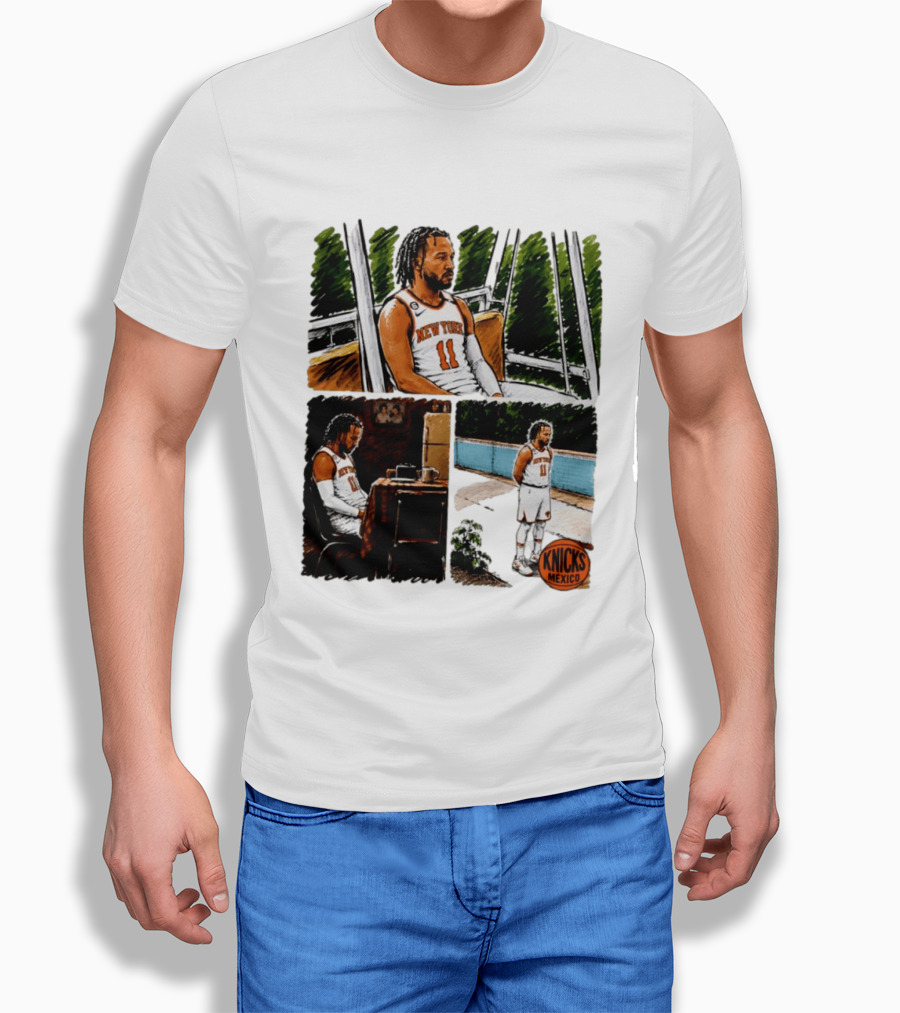 Jalen Brunson New York Knicks NBA Mexico Waiting For The Next Victim Meme T-Shirt