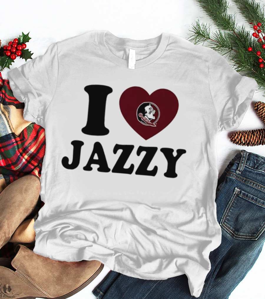 I Love Jazzy Florida State Heart Fan Pride T-Shirt