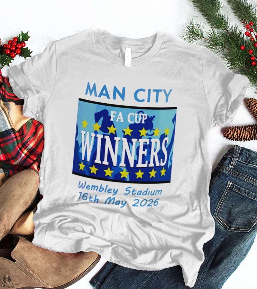Man City FA Cup Winners Wembley Stadium 16th May 2026 T-Shirt