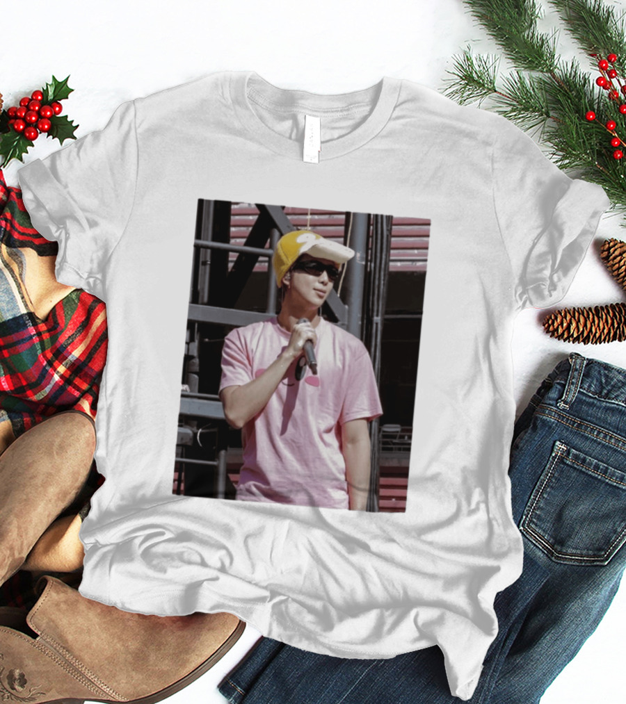 Namjoon Wearing Psyduck Hat Pink T T-Shirt