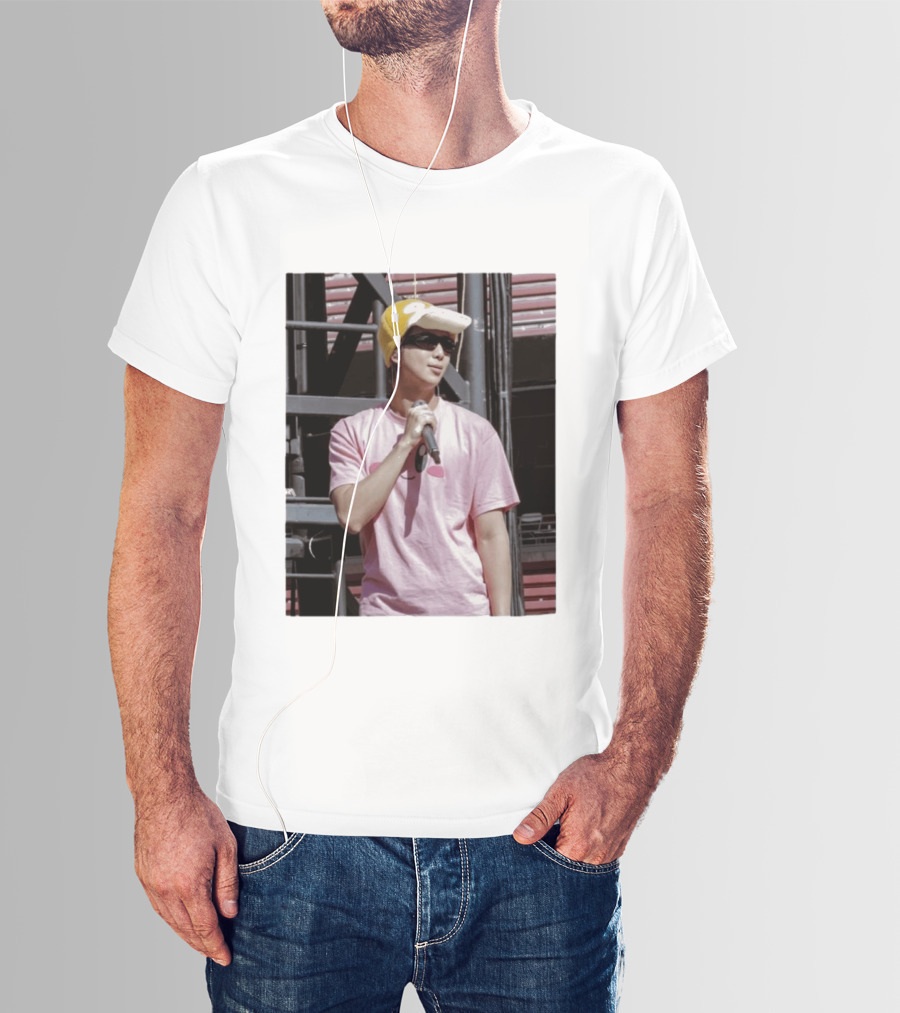 Namjoon Wearing Psyduck Hat Pink T T-Shirt
