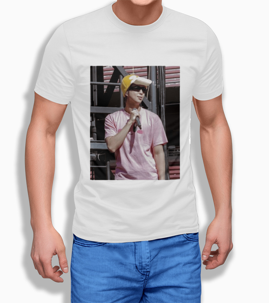 Namjoon Wearing Psyduck Hat Pink T T-Shirt