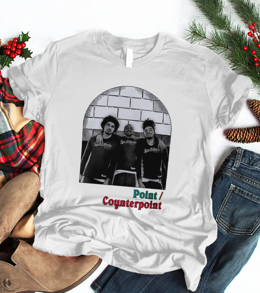 San Antonio Spurs Basketball Player Trio Point Counterpoint T-Shirt