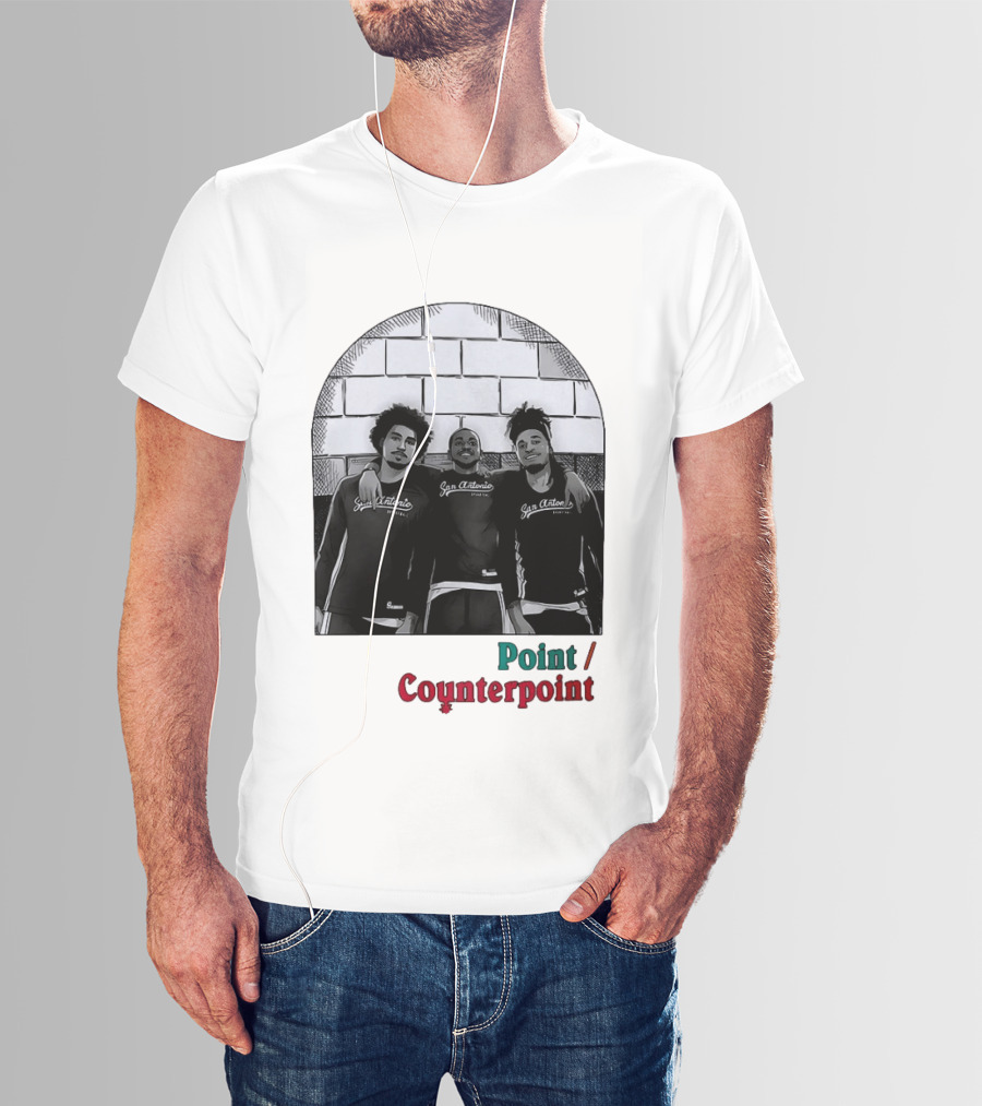 San Antonio Spurs Basketball Player Trio Point Counterpoint T-Shirt