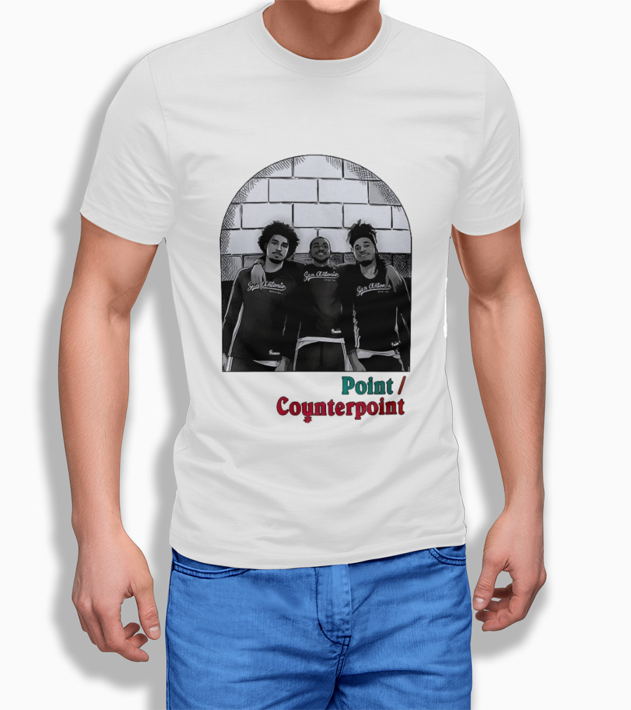 San Antonio Spurs Basketball Player Trio Point Counterpoint T-Shirt