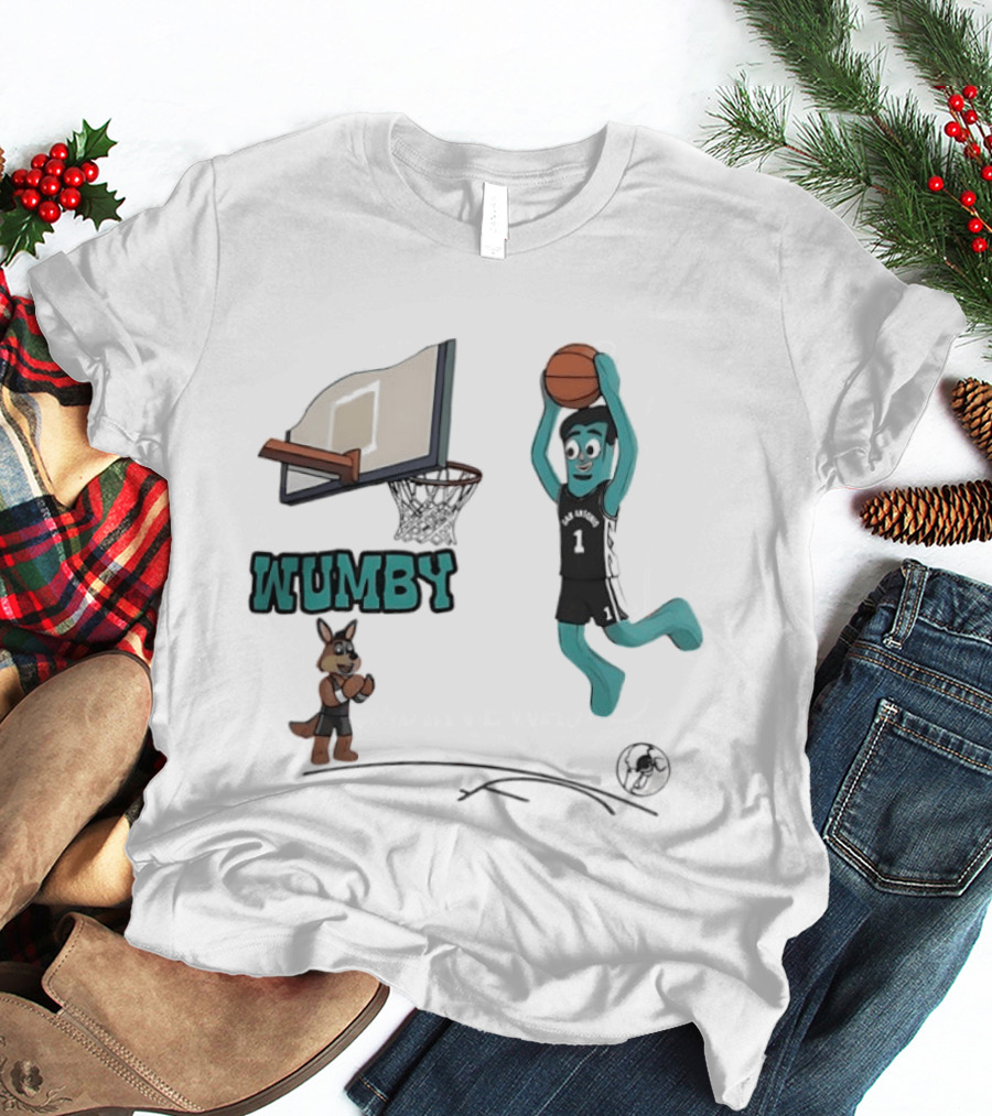 San Antonio Spurs Wumby Dunk Basketball Animated T-Shirt