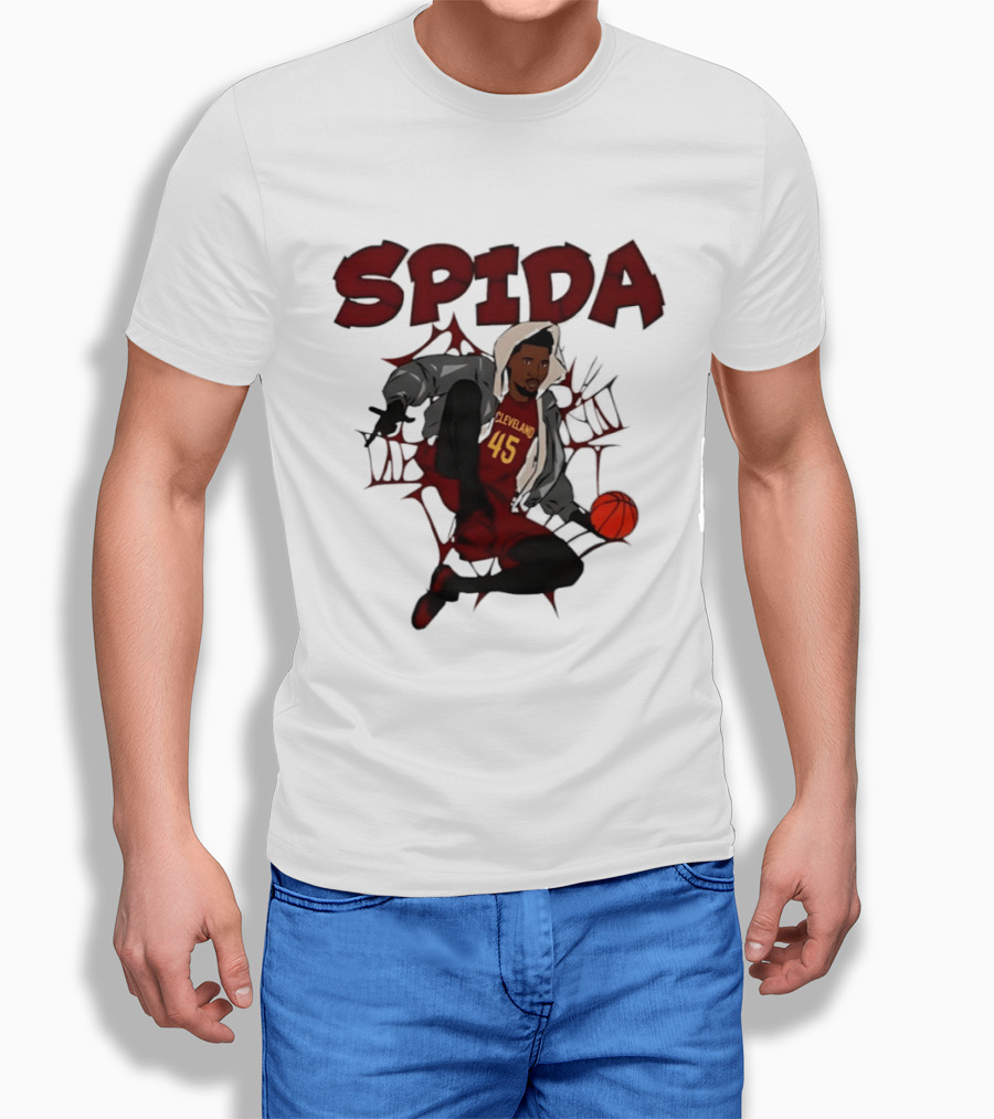 SPIDA Cleveland 45 Donovan Mitchell Basketball Spider Web T-Shirt