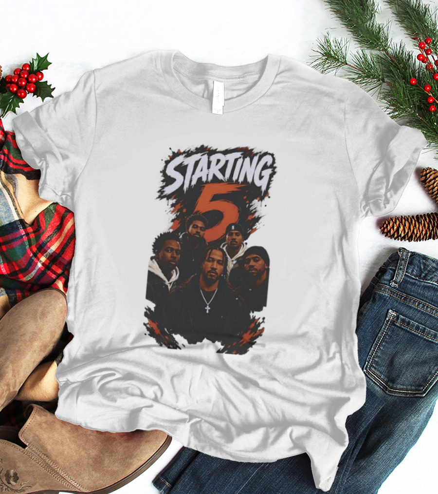 Starting 5 Basketball Hoop Squad Court Commanders New York Knicks T-Shirt