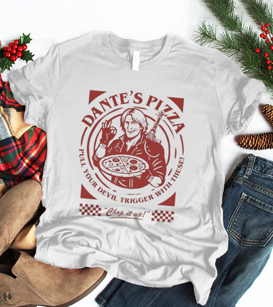 Dante's Pizza Devil May Cry Pizza Chop It Up Gaming Fans T-Shirt