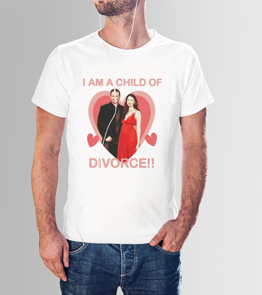 Sam Heughan Caitriona Balfe I Am A Child Of Divorce Hearts T-Shirt