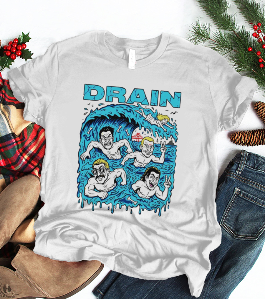Drain Band Butthole Surfers Caricature Wave Surf T-Shirt