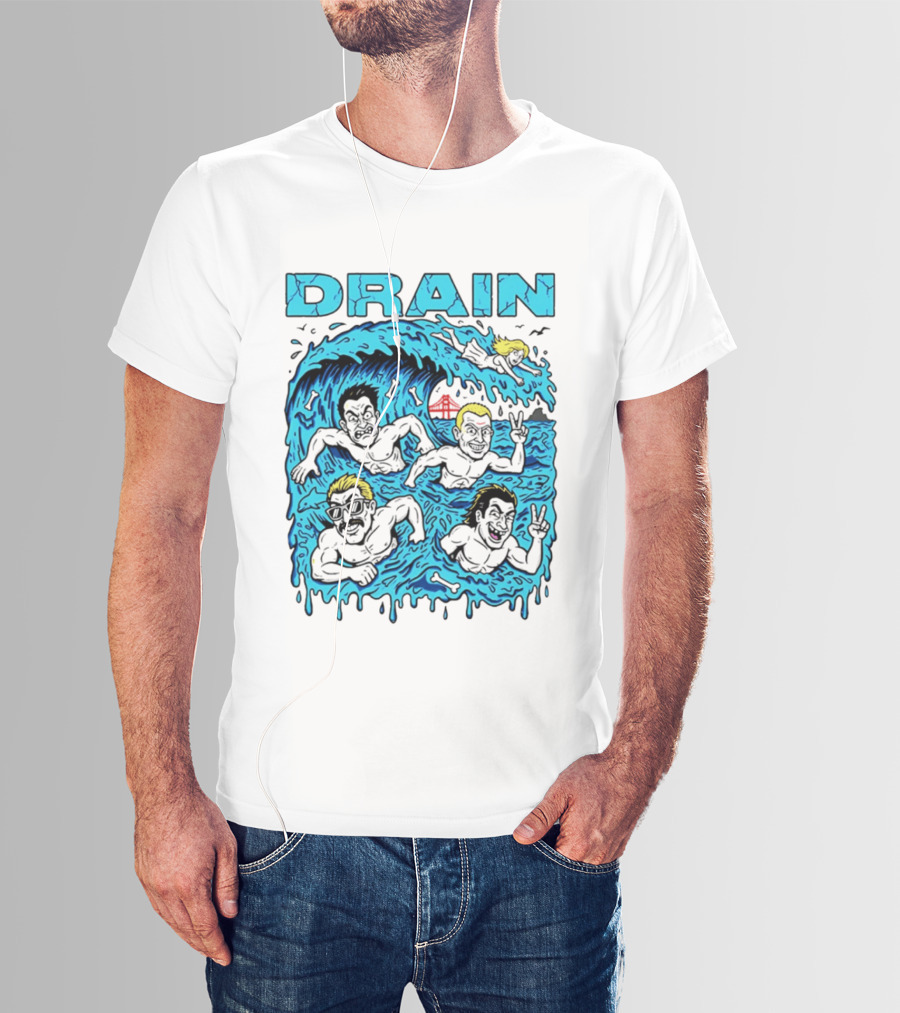Drain Band Butthole Surfers Caricature Wave Surf T-Shirt