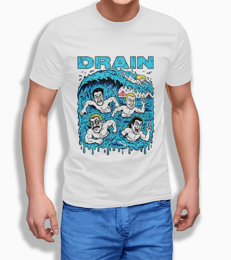 Drain Band Butthole Surfers Caricature Wave Surf T-Shirt