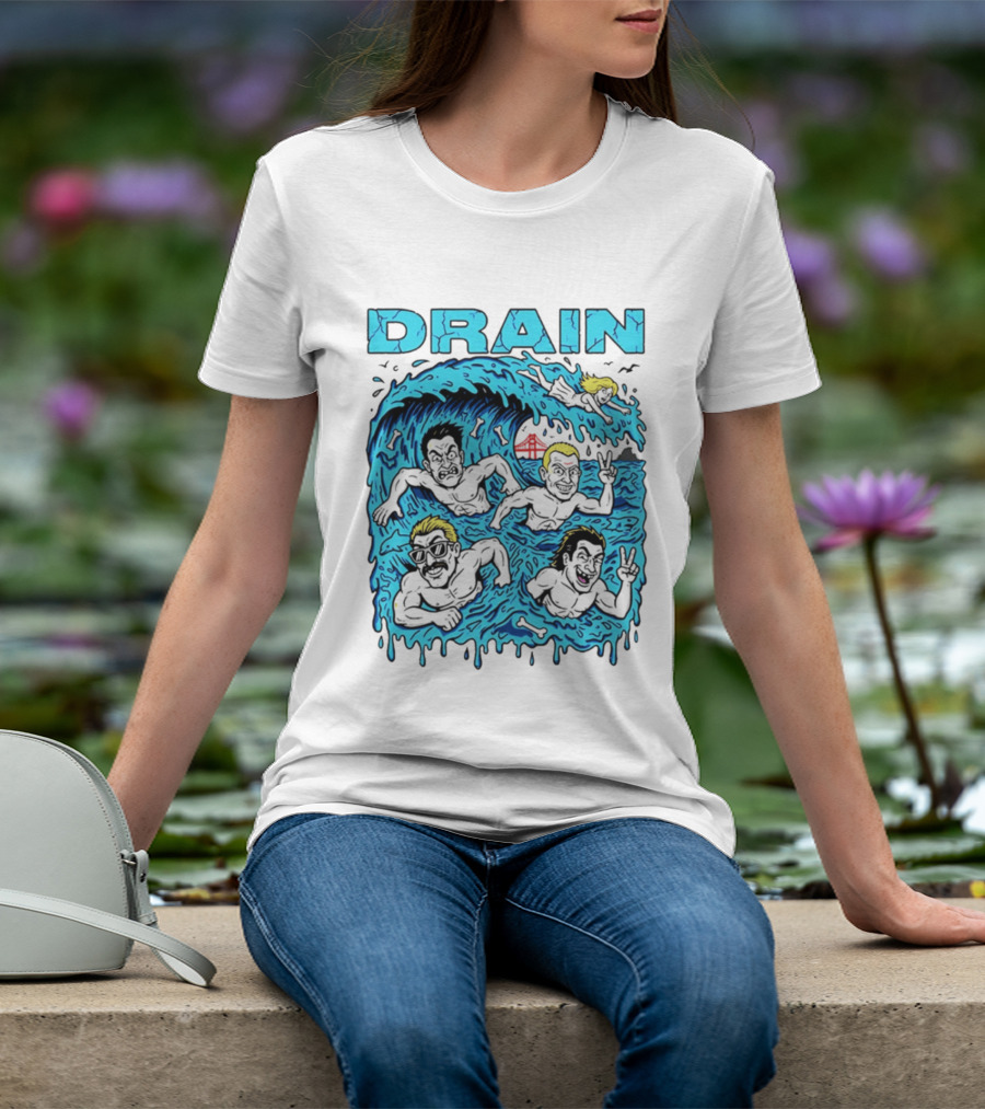 Drain Band Butthole Surfers Caricature Wave Surf T-Shirt