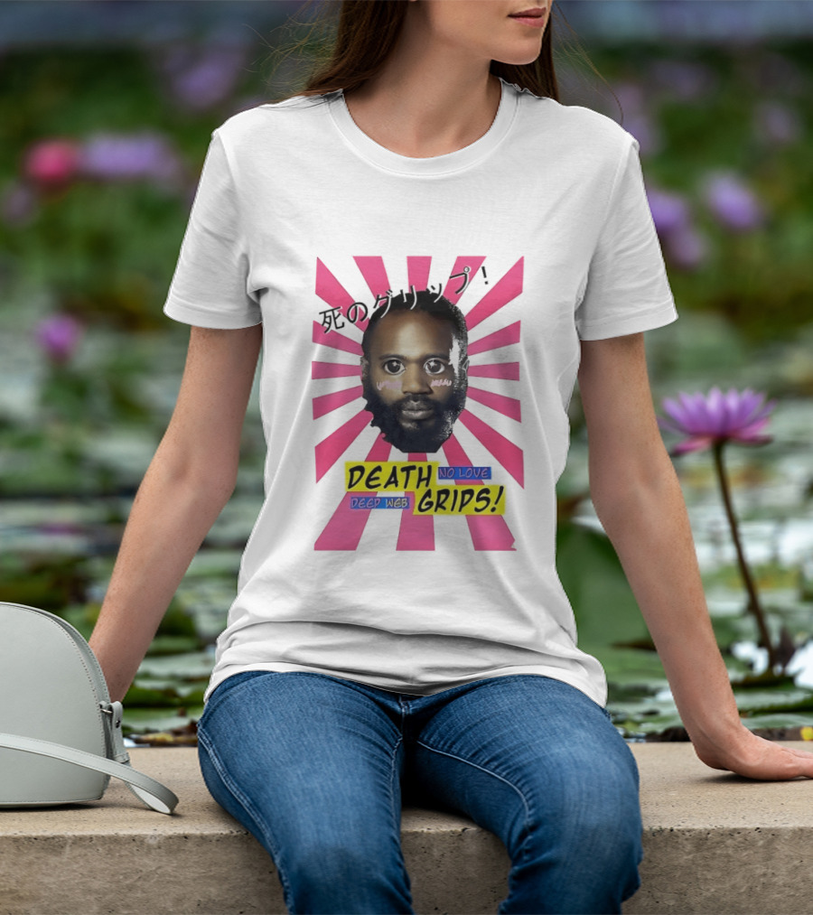 Stefan Burnett Death Grips No Love Deep Web Japanese Text Pink Sunburst T-Shirt